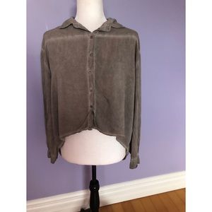 Brandy Melville HiLo Button Open drape Back blouse